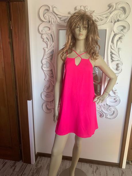 Cyklamenove saty river island, river island,xs