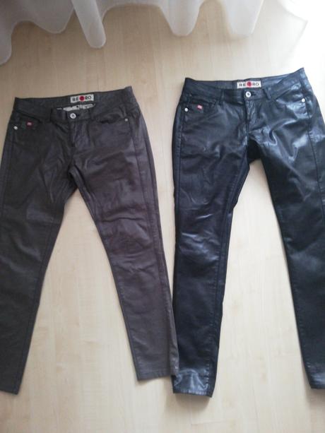 Lesklé rifle tenšie retro jeans (27 a 28), 28
