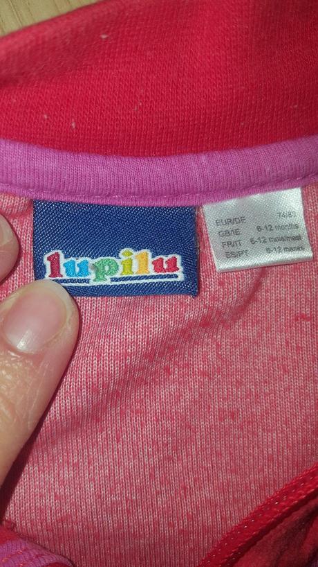 Zamatová mikinka 6-12 mes, lupilu,74