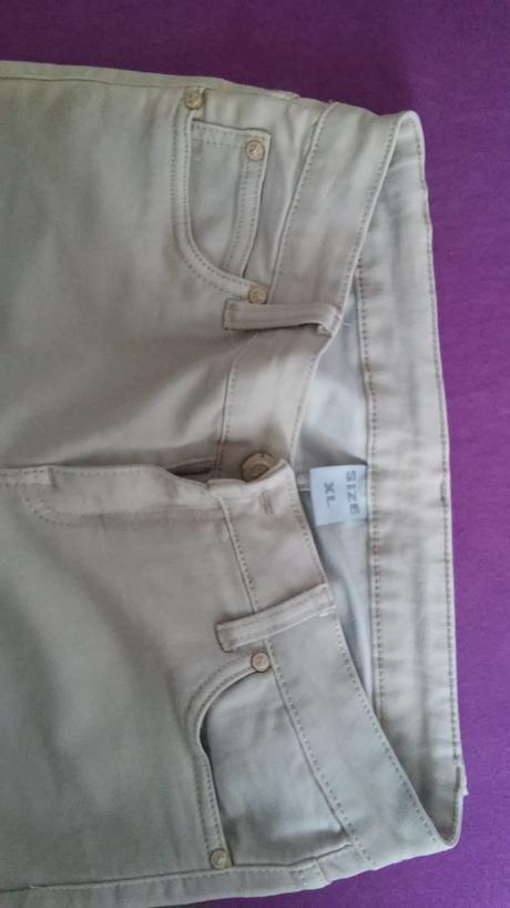 Kremove skinny nohavice, xl