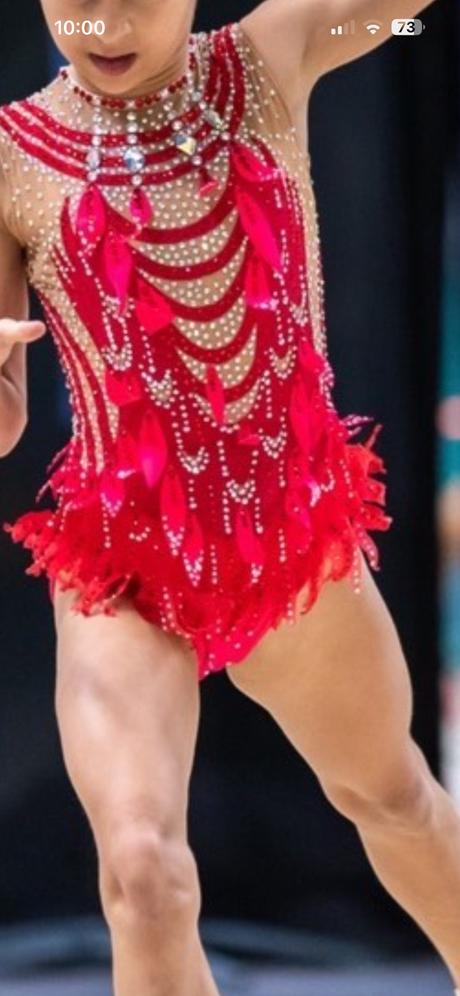 Gymnastický súťažný dres swarovski vel. 6-10 rokov, 128