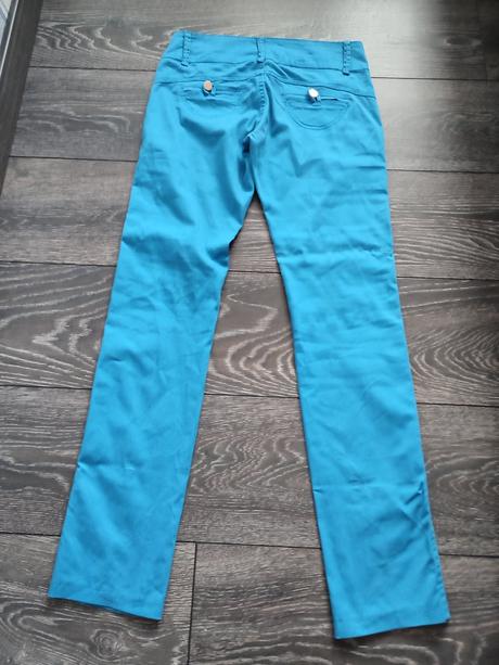 Modré bavlnené nohavice, s