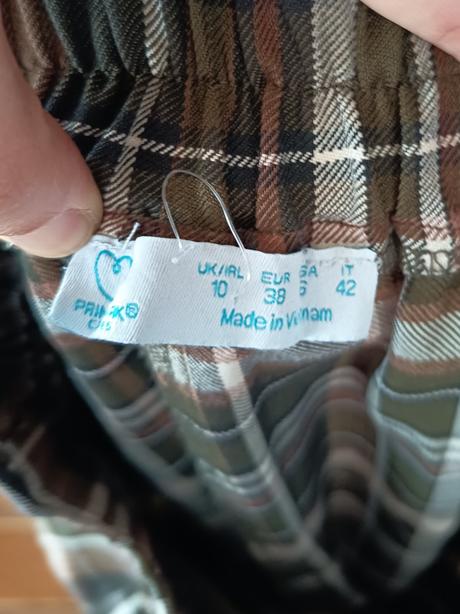 Hnedé karované nohavice, primark,m