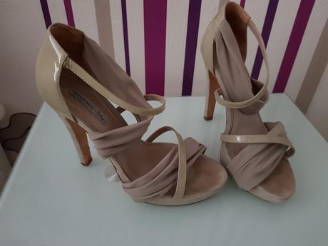 Celokožene sandale lodičky, 39