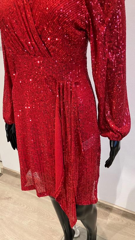 Flitrované elegantné šaty červené, l / m / s