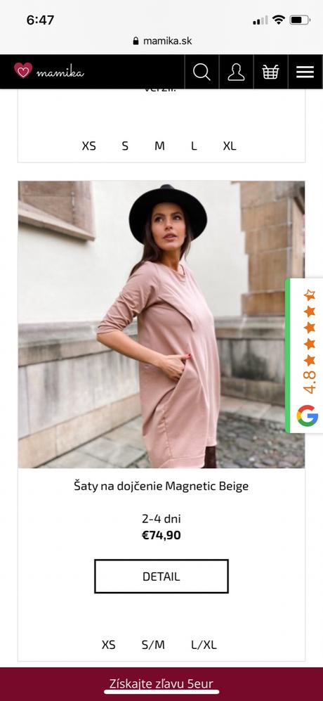 Šaty na kojenie mamika m/l, m