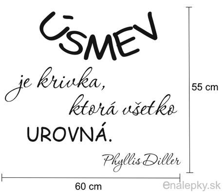 Motivačná samolepka na stenu - úsmev všetko urovná,