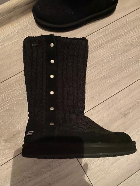 Čierne štrikované skechers cizmy, skechers,37
