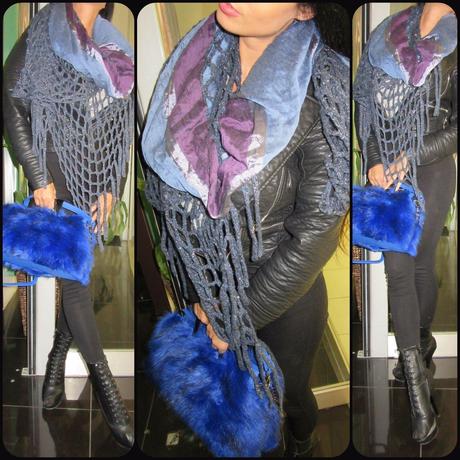 Dvojitá veľká šála-pončo,