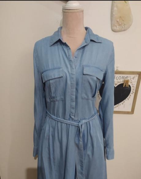 Riflové šaty, orsay,38