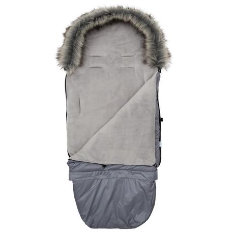Detsky fusak 3v1 s kožušinou sivý, 