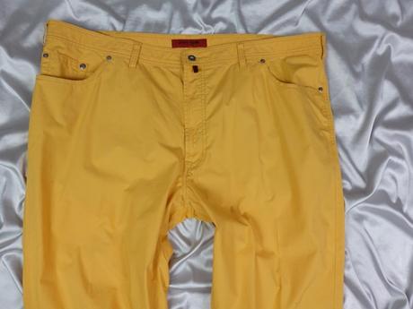 Luxusné žlté pánske nohavice, pierre cardin,xxl