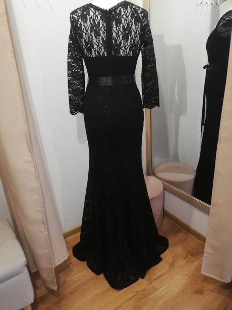 Spoločenské, krajkové, čierné šaty 36/38, 36