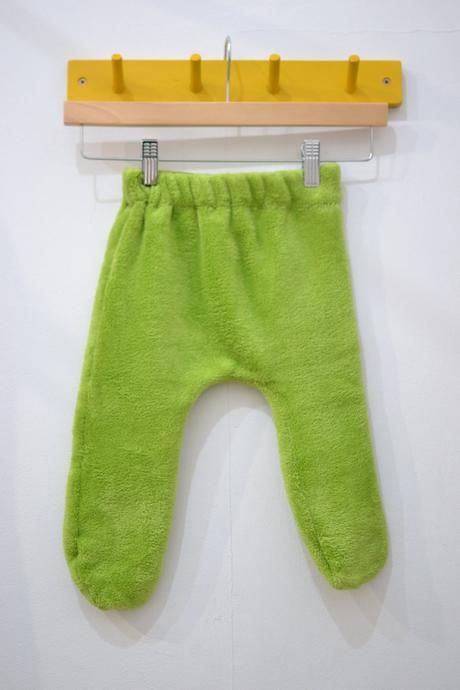 Detské zelené fleecové nohavice 62/68, 62