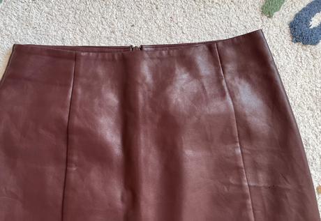 Koženková burgundy sukňa, new look, l/40, new look,l