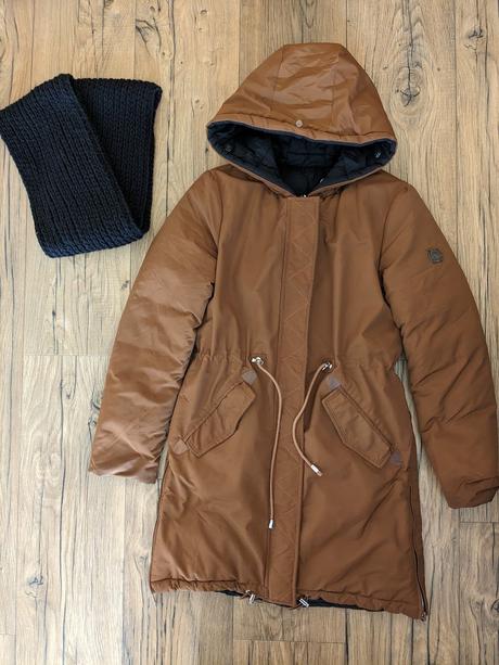 Zimná bunda + šál, s