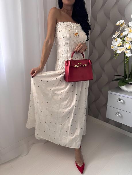 Zara - letné šaty s farebnými pompom, zara,s