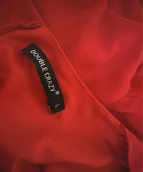 Červené elegantné šaty wrap efekt sexy party, l