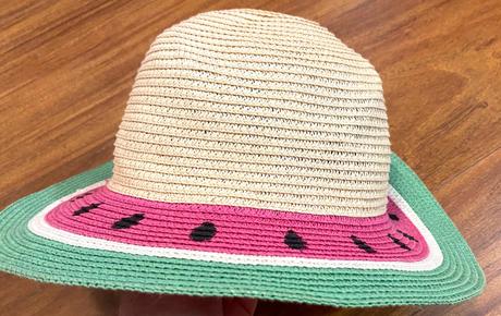 Slamený klobúk vzor melón obvod 52 cm, 52