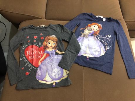 2pack tričiek princezná sofia 122/128, h&m,122