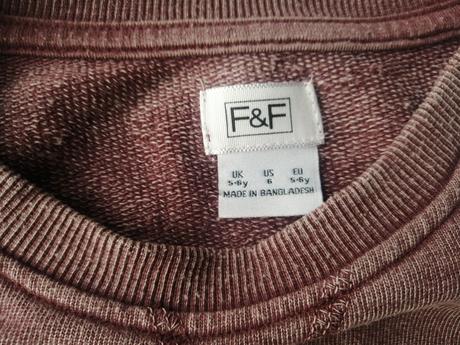 Mikina bordová faf v116 vypratý vzhľad, f&f,116