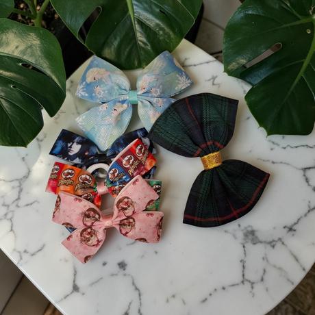 Balíčky mašiel na gumičke/štipce, 