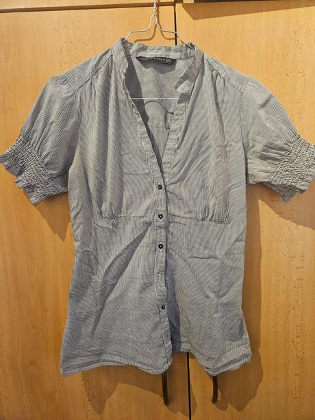 Pásikavá košeľa s krátkym rukávom zara, zara,xs