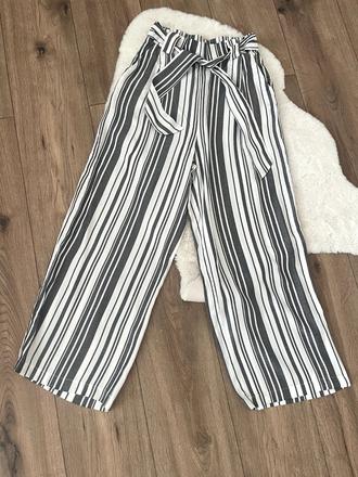 Šedo biele viskózové nohavice, xs, h&m,xs