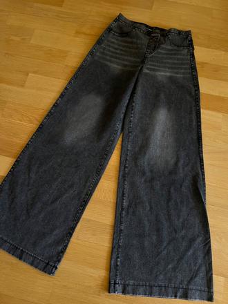 Elastické široké riflove nohavice, h&m,164