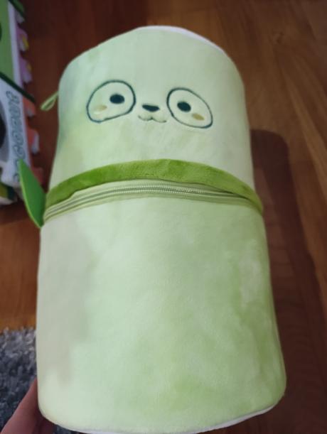 Panda plyšová v obale v tvare bambusu dráčik, 