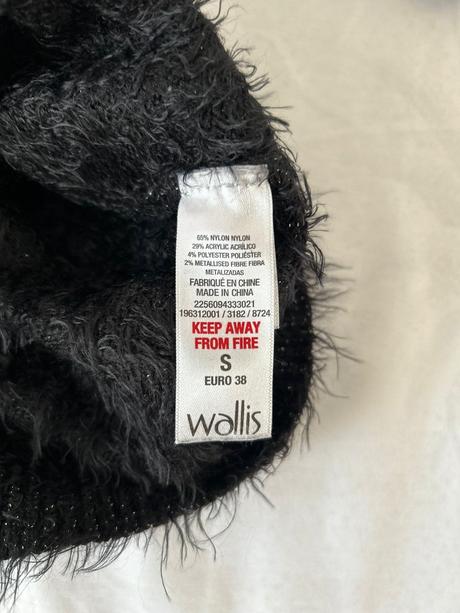 Wallis čierny trblietavý sveter s 3/4 rukávmi, wallis,s