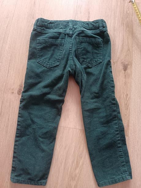 Smaragdovo zelené menčestrové nohavice, h&m,98