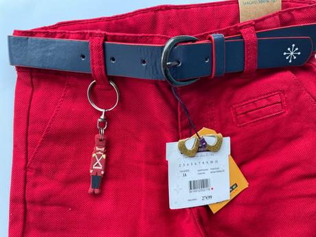 Červené elegantné nohavice, sergent major,98 / 104