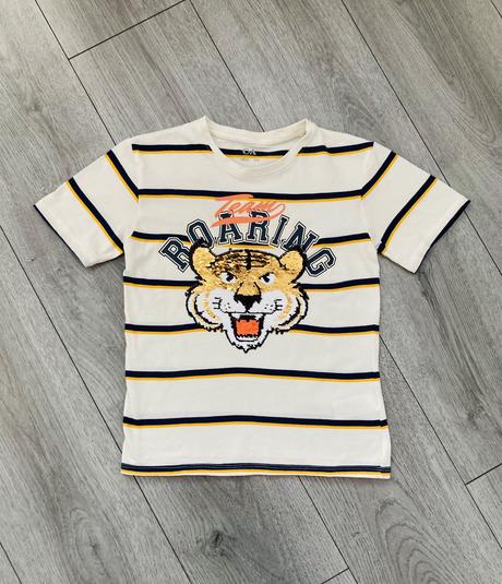 Tiger glitrové tričko veľ. 128, c&a,128