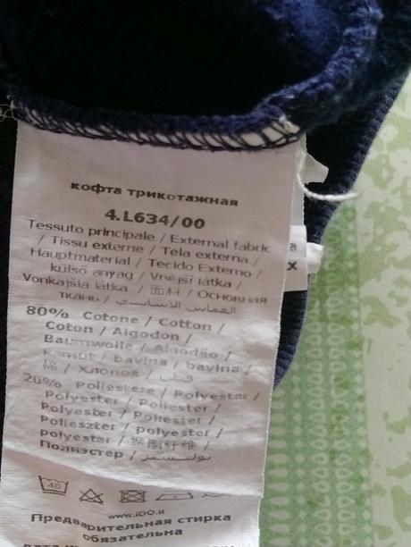 Modrá bundičková mikina, ido by miniconf, 74-80 cm, 80