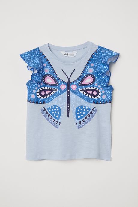 Tricko s motylom, h&m,134