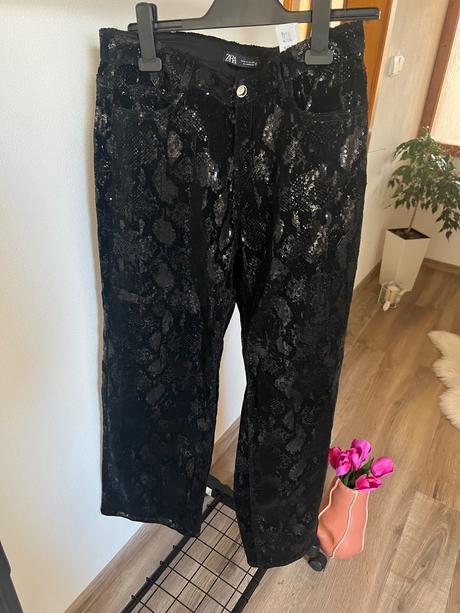 Zara flitrovane nohavice, zara,l