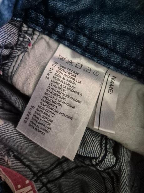 Riflové dievčenské kratasy na traky, h&m,128