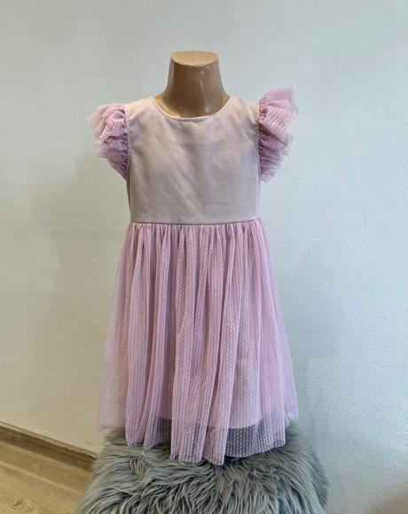 Dievčenské elegantné šaty s tylom (122), 122
