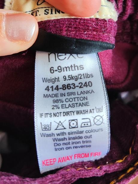 Menčestrové nohavice next, next,74