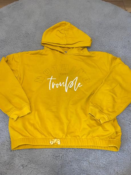 Horčicová mikinka super na doma 146/152, pepco,146