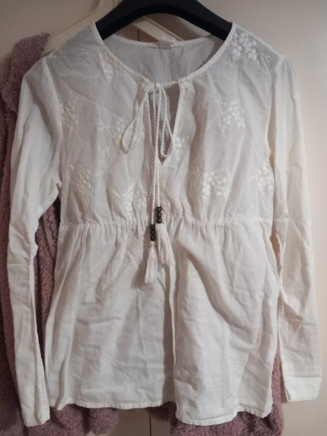 Krasna biela bluzka, h&m,36