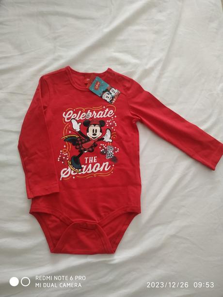Vianocne body s dlhým rukávom disney minnie, disney,86