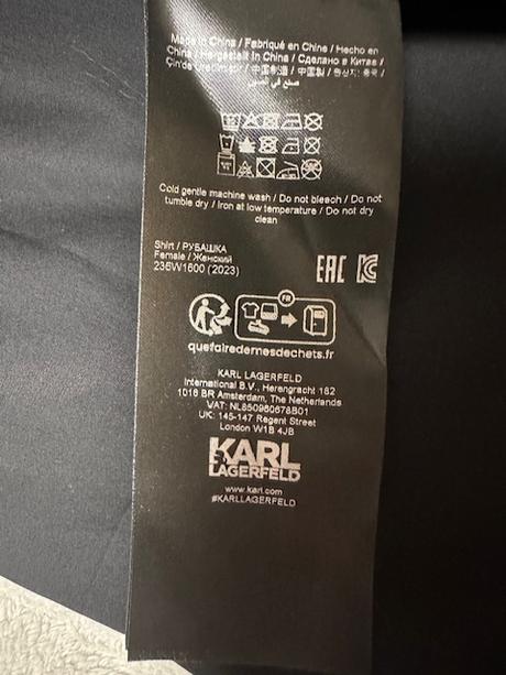 Bavlnená oversize čierna košeľa zn. karl lagerfeld,