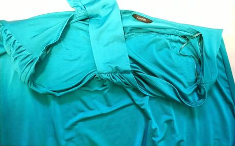 Dámsky elastický predĺžený tyrkysový top, george, george,xxxl