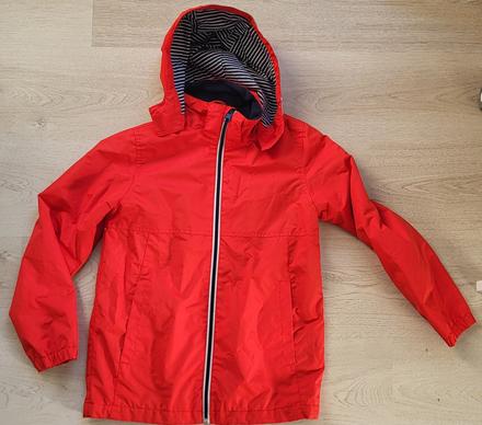 Červená prechodná bunda, vodoodpudivá, h&m,140