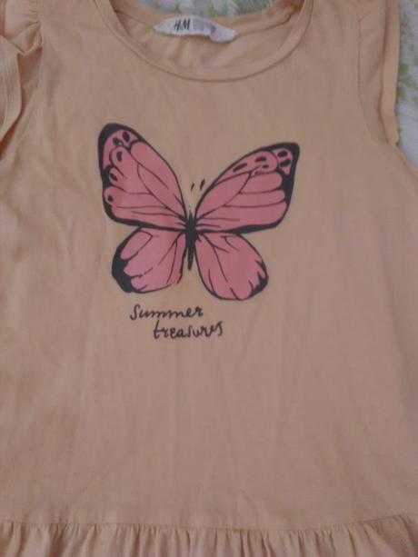 Dievčenské šaty s obrázkom motýľa, h&m,140