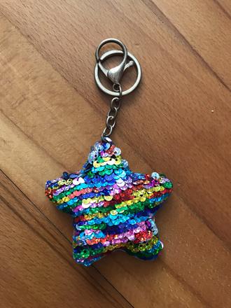 Kľúčenka s flitrami - hviezda,
