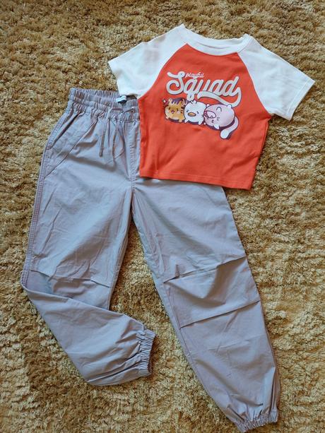 Nohavice parachute + tricko, 152