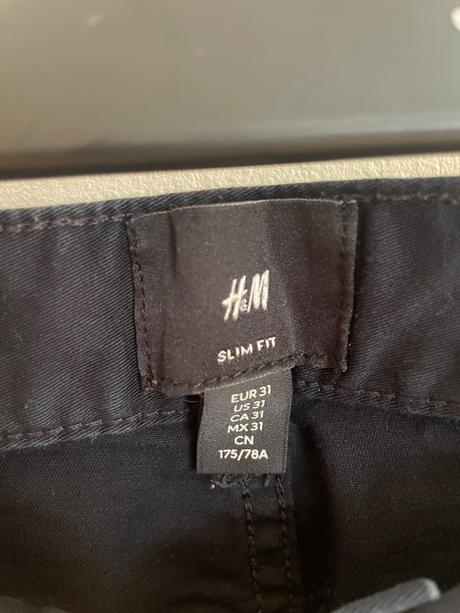 Tmavomodre slim fit nohavice h&m, h&m